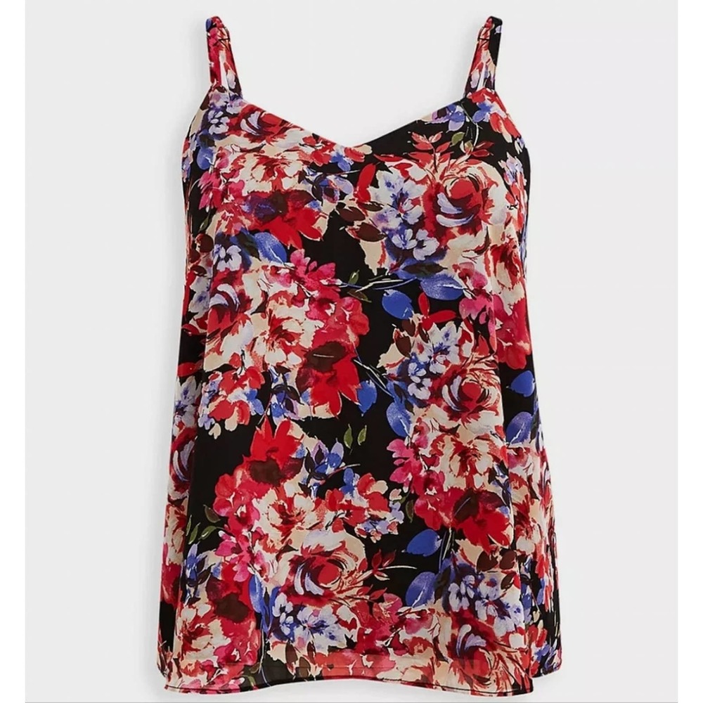 Torrid Sophie Chiffon Floral Swing Cami Black Size 12